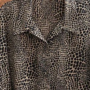 Leopard long sleeve tunic blouse SZ L